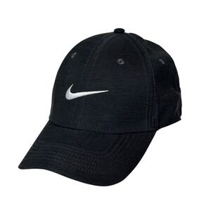 Nike Hat Cap Snap Back Mens M/L Black Dri-FIT Club Cap Embroidered Swoosh Golf